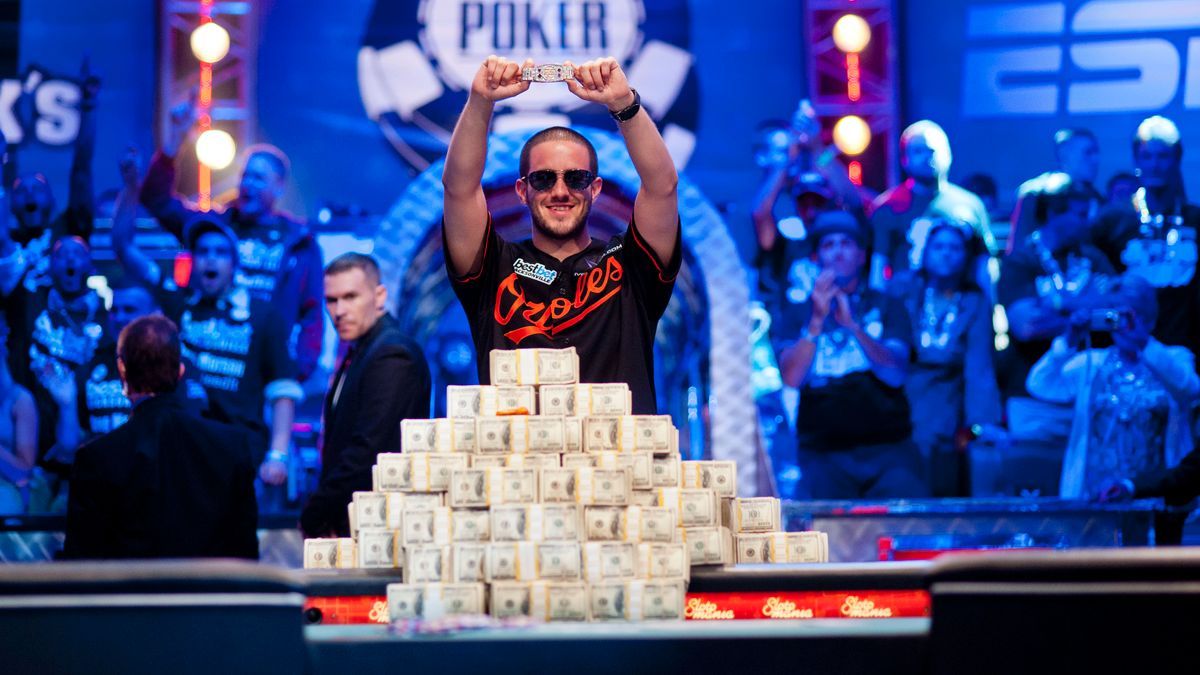 Poker champion with prize money